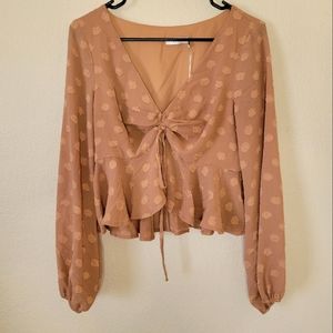 LUSH textured dot blouse